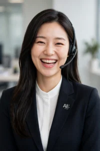 AI 리셉셔니스트 - 활짝 웃는 표정